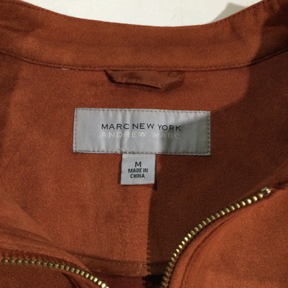 Andrew Marc Size M Faux Suede Moto Coat Jacket - Picture 2 of 9
